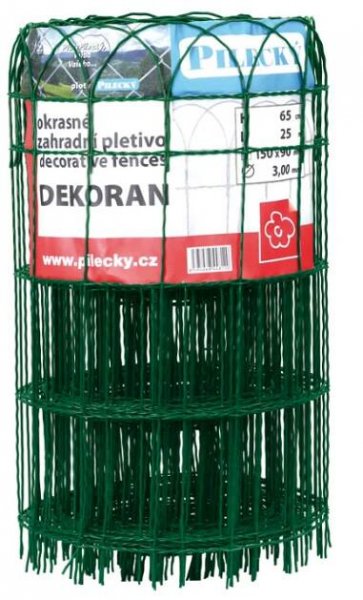 Dekorační pletivo poplastované, výška 25 cm, role 25m, zelené - Ploty Levně