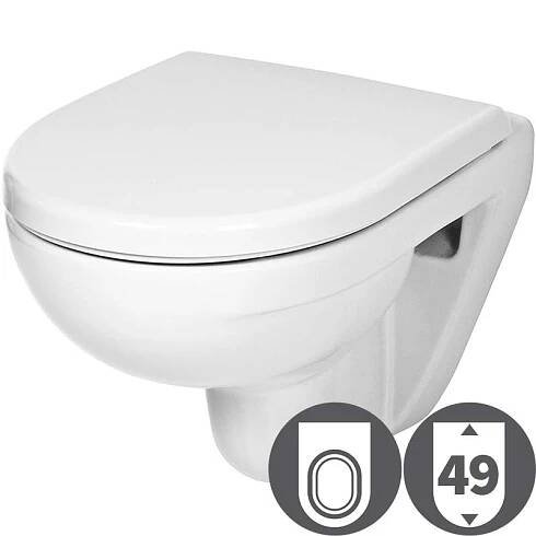 JIKA Lyra plus WC klozet závěsný Compact, délka 49 cm, splachování 6/3 l, bílý
