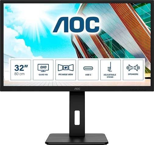AOC/Q32P2CA/31,5"/IPS/QHD/75Hz/4ms/Black/3R