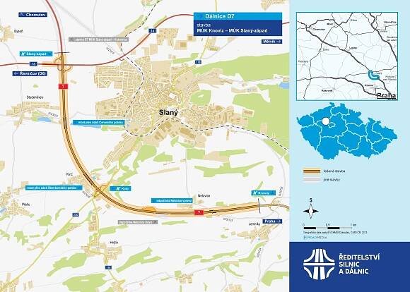 Zahájili jsme stavbu úseku dálnice D7 z Knovíze do Slaného ve Středočeském kraji Cena prací na 6,6 km dlouhé stavbě