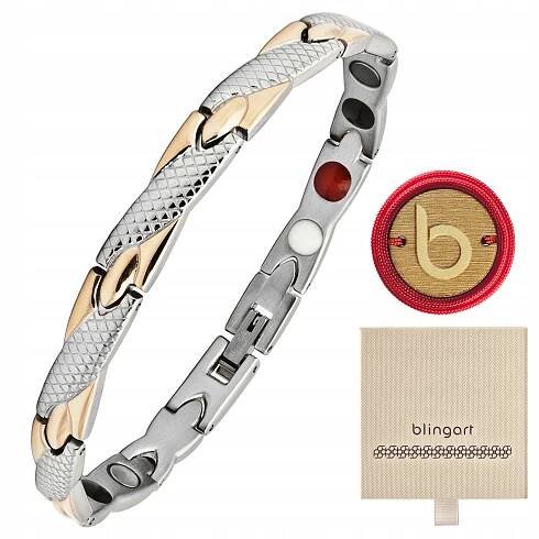Dámský magnetický náramek pozlacený ocel 316L zdravotní BLINGART