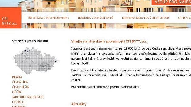 Firma CPI spustila pro nájemníky nové webové stránky