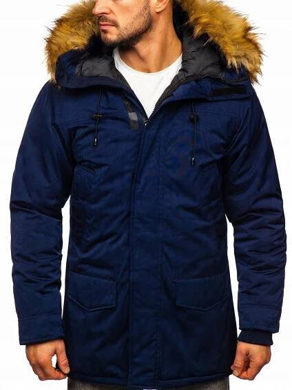 ZIMNÍ BUNDA PARKA TMAVĚ MODRÁ HZ8109 DENLEY_2XL Hlavní vzor bez vzoru