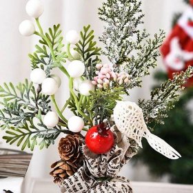 Vánoční dekorace na stůl miniaturní borovice pro domácí nástěnné dveře