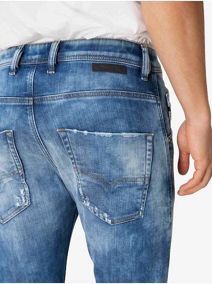 Diesel Modré pánské straight fit džíny Diesel Krooley-T