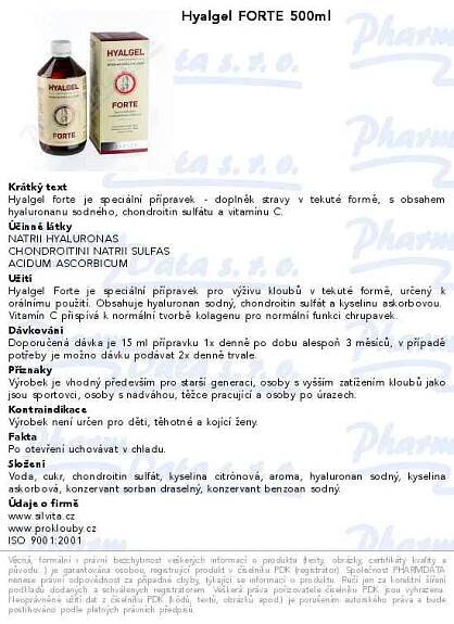 Hyalgel forte pomeranč 500ml | Pohyb | Best-Lékárna.cz