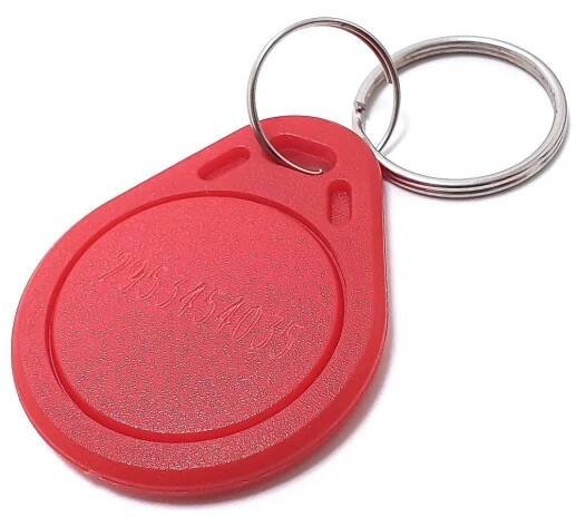 XtendLan Identifikační klíčenka k dveřním stanicím, RFID 13,56MHz - s číslem - red
