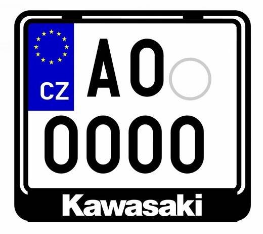 Nosič SPZ na motorku s 3D motivem Kawasaki 1