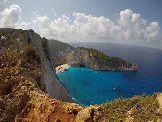 pláž navagio zakynthos grécko