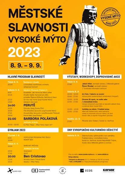 Městské slavnosti 2023 nabídnou koncerty, výstavy, akce pro děti, jarmark i otevřené památky – Město Vysoké Mýto