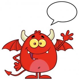 Rozzlobený ďábel kreslená postavička — Ilustrace