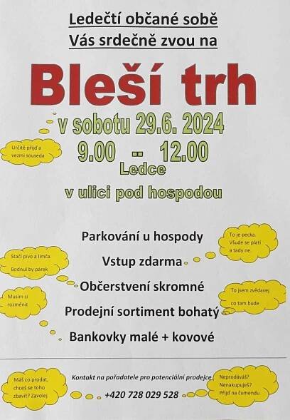 Bleší trh 12.6.2024 – OBEC LEDCE