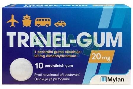 Travel-Gum 20mg 10 žvýkaček - GigaLékárna.cz