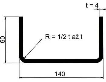 Jekl otevřený U 140×60×4 mm – 6 m