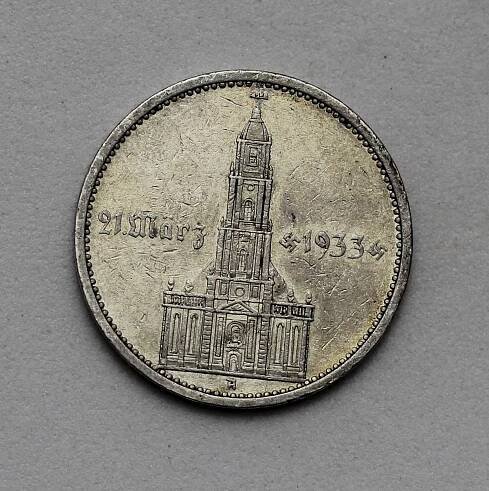 5 Marka 1934 A s kostelem a datem