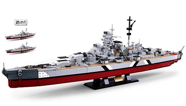Sluban ModelBricks M38-B1102 Bitevní loď Bismarck 2v1