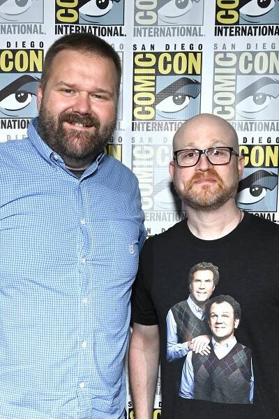 Robert Kirkman and Steve Weintraub at an event for Neporazitelný (2021)