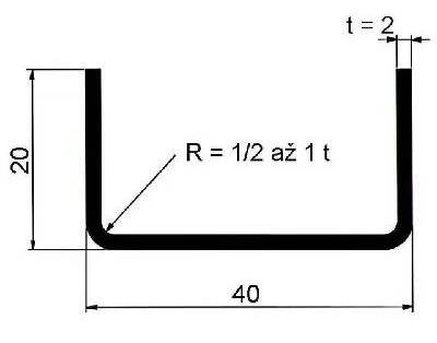 Jekl otevřený U 40×20×2 mm – 6 m