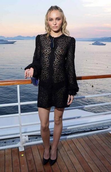 Lily-Rose Depp attends the Cannes Film Festival Air Mail Party at Hotel du Cap-Eden-Roc on May 23, 2023 in Cap d'Antibes, France. 