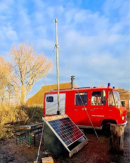 Old Mercedes Fire Truck Is Now a Tiny Log Cabin for Simple, Off-Grid Living