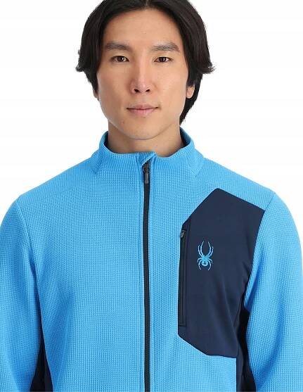 Pánská mikina lyžařská mikina Spyder Bandit Full Zip Modrá XL Kolekce Spyder
