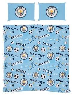Povlečení Manchester City FC, modré, 200x200 / 50x75 cm 2x