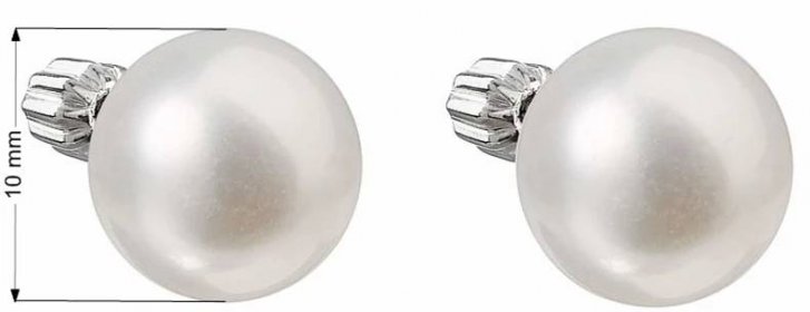 Stříbrné náušnice pecky s bílou říční perlou 21005.1 : Goldex.cz