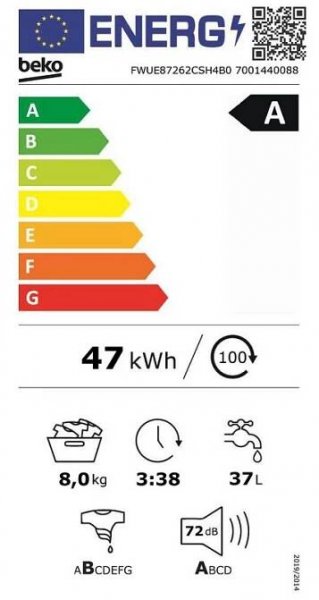 Fwue87262csh4b0 pračka beko