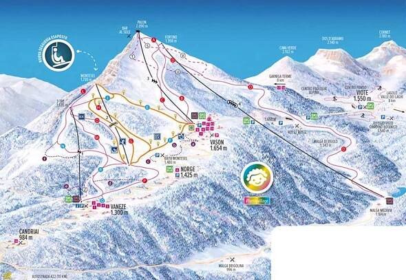 Monte Bondone, lyžování v Itálii