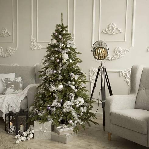 Umělý vánoční stromek smrk PE natur DELux, jehličí 2D/3D, 150cm