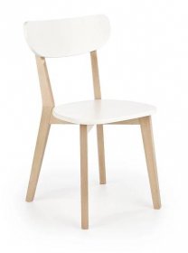 Jídelní židle Buggi, Bílá + Natural