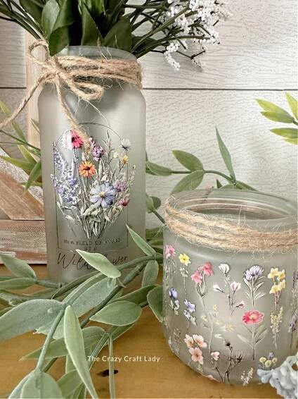 Upcycled Wildflower Glass Jars
