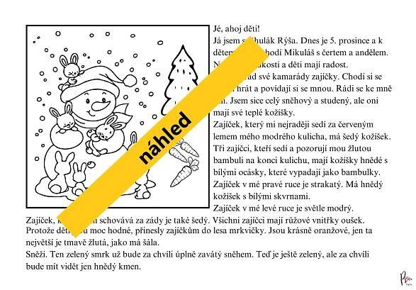 MIKULÁŠ - ČTENÍ S POROZUMĚNÍM S OMALOVÁNKY - Přečti si pozorně a vybarvuj! | Prima úča