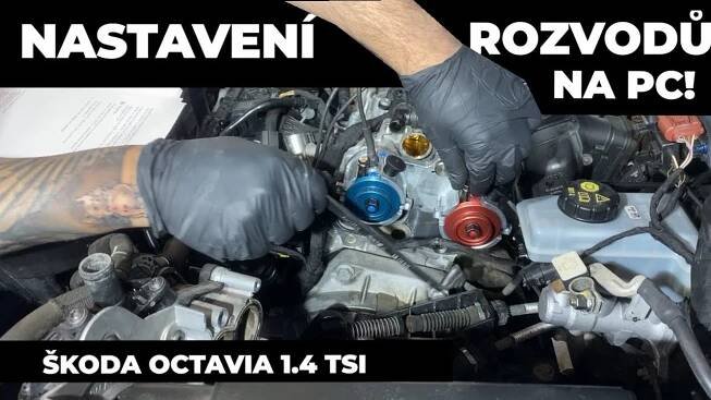 Škoda Octavia 1.4 TSI - Výměna rozvodů pomocí speciálního přípravku.