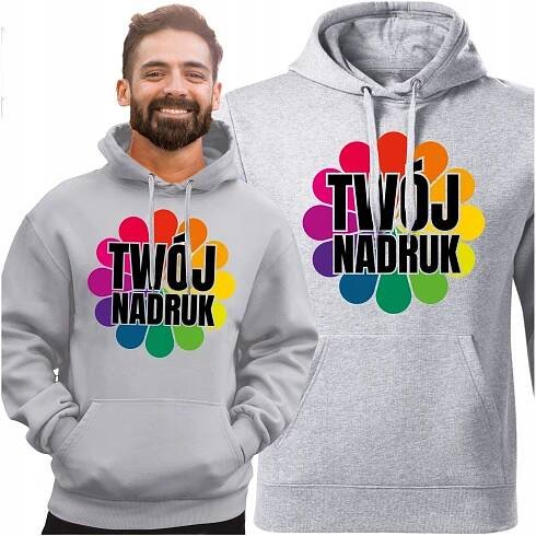 MIKINA S VLASTNÍM POTISKEM S KAPUCÍ A TEXTEM LOGA S GRAFIKOU JMÉNO - XS