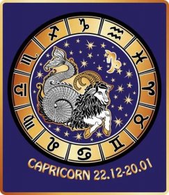 Kozoroh znamení sign.horoscope circle.retro — Stock obrázek