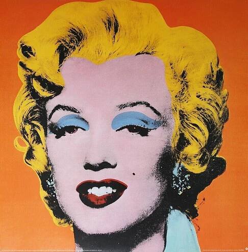 Andy Warhol - Marilyn  - oranžová - Umění