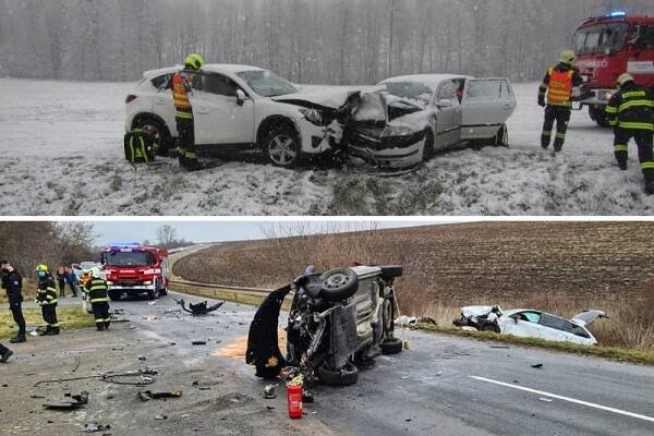 Dva střety osobních automobilů. U Kaňovic, následně u Hluku - ZLIN.CZ