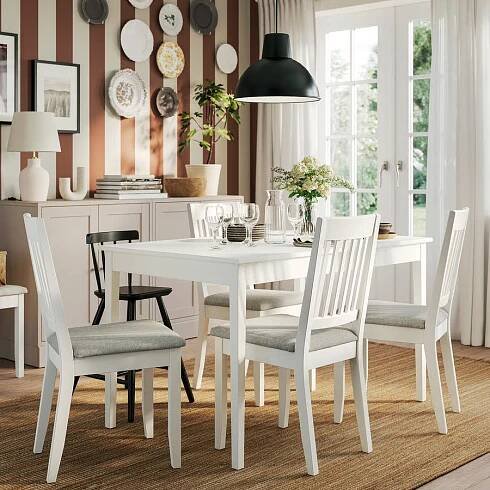 IKEA NASINGE Rozkládací stůl, bílý, 130/190x80 cm Hloubka nábytku 130 cm