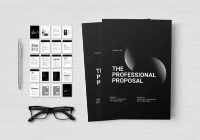 Free InDesign Black Business Proposal Layout Template