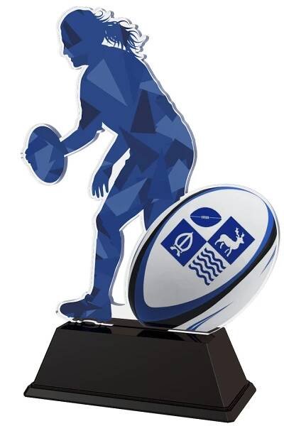 Edison Ladies Rugby Custom Acrylic Logo Trophy