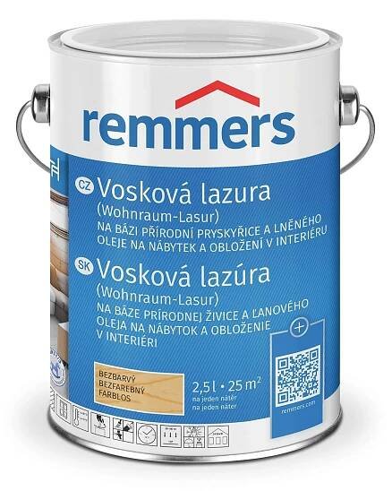 Remmers WOHNRAUM LASUR 2,5L 2400 Bezbarvá - Farblos + dárek k objednávce nad 1000Kč - Barvy na dřevo.cz - Specialista na nátěry dřeva