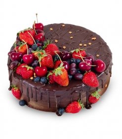 Čokoládový dort s ovocem