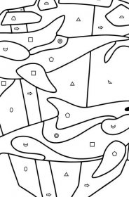 Omalovánka kosatky - Omalovánka podle Geometrických tvarů pro děti