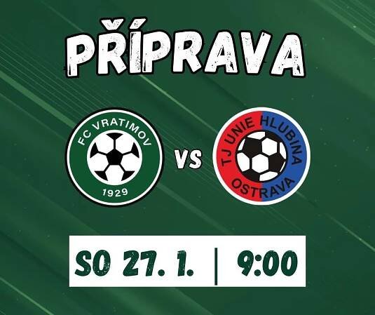 V sobotu nás čeká přípravné utkání s Hlubinou!