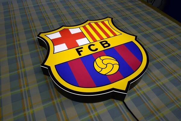 Veľký 3D LED FC Barcelona Logo Sign Neon 50 x 50 CM