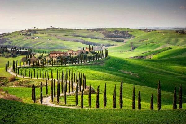 Val di Orcia v Toskánsku