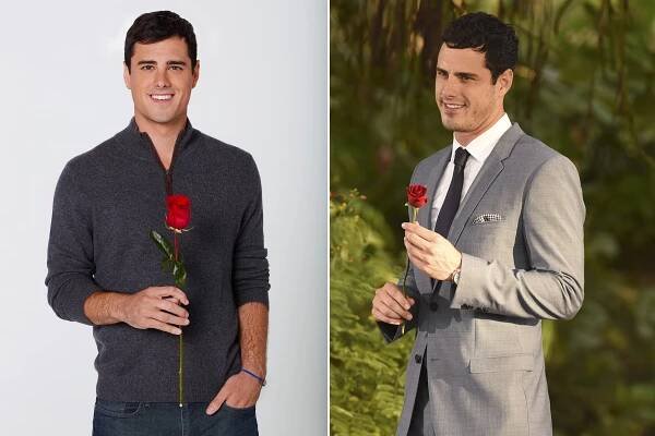 Ben Higgins during his time as a suitor to Bachelorette, Kaitlyn, and during the final rose ceremony of his own season.