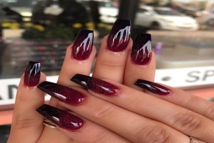 Gel Nagel Design, Colorful Nail, Nail Colors, Videos, Blood Red, Claws, Red Polish, Blue Streaks, Blonde Brunette