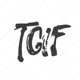 Hand drawn typography lettering acronym phrase Thank God It's Friday - TGIF isolated on the white background.